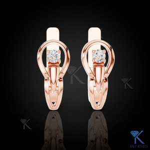 KRUP JEWELS ต่างหูเพชรทรงบริลเลียนต์สี E ทองคำขาว เพชรเพาะเลี้ยงในห้องปฏิบัติการ สำหรับผู้หญิง สวมใส่ได้ทุกวัน คลาสสิก เหมาะสำหรับงานแต่งงานและงานหมั้น - Product Image 2