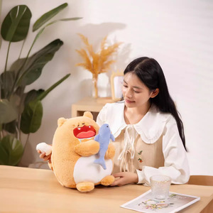 Simpatico peluche goloso per gatti coccole bambole di coniglio di carota cuscino per gatti di squalo Kawaii peluche di peluche con giocattoli di squalo - Product Image 3