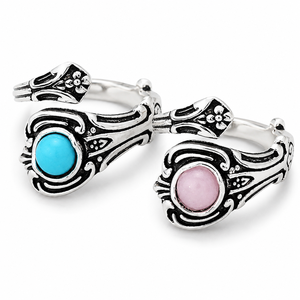 Anello vintage con fiore di rosa, anello alla moda da donna, accessorio dal design creativo, stile coppia - Product Image 1