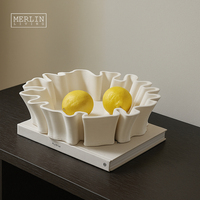 Bol à fruits en céramique moderne Merlin Living, assiette à chocolat minimaliste, décoration en céramique, usine de céramique de Chaozhou OEMODM
