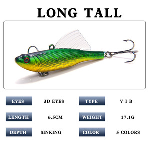 Leurre vibrant dur coulant type crayon 6,5 cm 17,2 g avec ailettes, matériel de pêche artificiel pour appâts de fond pour le bar - Product Image 5