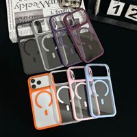 Coque de téléphone transparente en acrylique avec aimants pour iPhone 18 Pro Max 17 16 15 14, cadre métallique pour appareil photo, support invisible