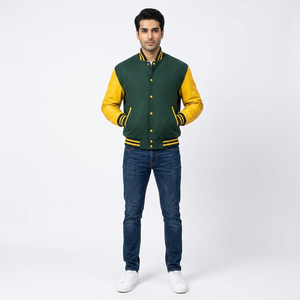 Veste de sport rétro à label privé pour hommes, confortable, en laine mérinos, cuir véritable, 100% coton, pour les activités de plein air en hiver - Product Image 1