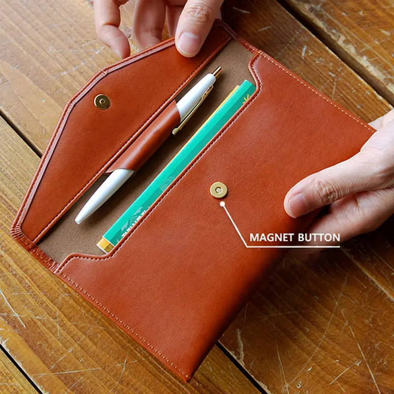 Ins tarzı deri kartlık ile kalemlik iş cüzdan kalem seti küçük cüzdan büyük hediye