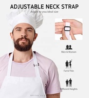 Apron Dapur Berkualitas Tinggi dengan Logo Custom Hitam Putih, untuk Pria Wanita, Berbahan Kain Tenun Bunga, Cocok untuk Restoran, Bar, dan Kebun.