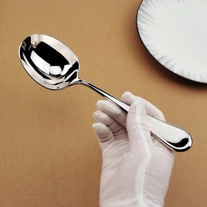 ช้อนซุปสแตนเลส 304 ขัดเงา รูปทรงไข่หนา สำหรับใช้ในบ้าน ตักโจ๊ก - Product Image 4