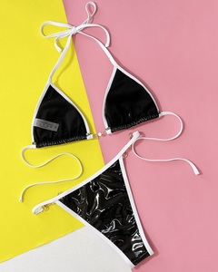 New Fashionable Custom Extreme <strong>Leather</strong> Swimsuit Women Swimwear <strong>Thong</strong> 2 Piece Bathing Sexy Luxury Bikini - Product Image 3