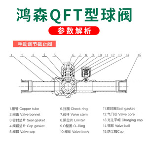 วาล์วบอลน้ำยาทำความเย็น Hongsen QFT ขนาด 1/2 นิ้ว ทำจากทองเหลือง แบบปิด-เปิดด้วยมือ สำหรับเครื่องปรับอากาศและห้องเย็น - Product Image 5