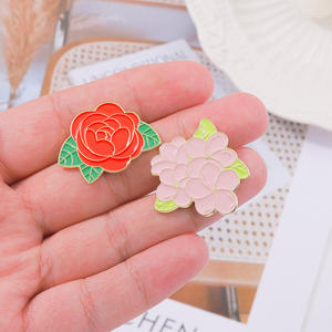 Bunga warna-warni Enamel Pin tanaman Lily Peach Blossom bros Lapel ransel topi Sweater Lapel Pin - Product Image 4