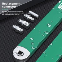 Jeu de clés à rallonge déportées 25 pièces Impact Ready, adaptateurs à embase carrée 3/8 po, acier au chrome-vanadium, couleur verte, pour accès en profondeur