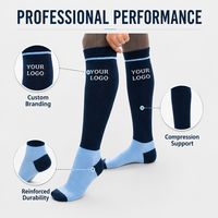 Chaussettes d'équitation unisexes personnalisées avec logo, hauteur genou, compression respirante, renforcées et durables