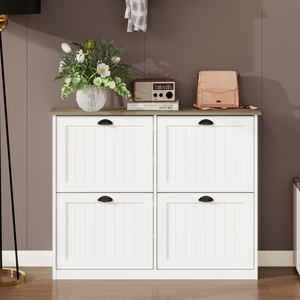 <b>Shoe</b> Storage <b>Cabinet</b> With 4 Flip Drawers Freestanding Organizer Adjustable Shelf <b>Entryway</b> <b>Shoe</b> <b>Cabinet</b> - Product Image 2