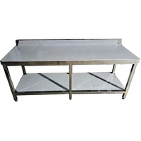 Table de travail commerciale à pieds carrés pour la préparation des aliments, en acier inoxydable 304 201, pour restaurant