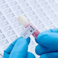 Vial Biobanks Chain Barcode Self Adhesive Vinyl Tubes Diagnostic Temperature Labels Cold Cryogenic Labels Oil Proof Durable