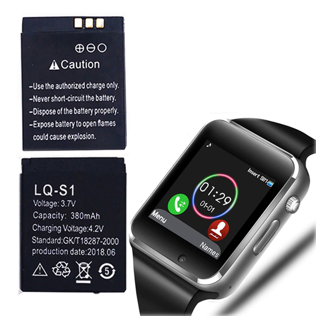 Wholesale Smart Watch Battery 380mah 3.7v Lipo Battery for A1 Dz09 Watch