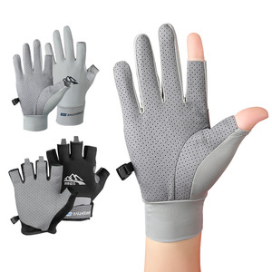 Gants de cyclisme en soie glacée rafraîchissants pour l'été, respirants, demi-doigts, unisexes pour hommes et femmes, protection solaire, activités de plein air - Product Image 1