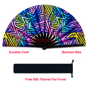 พัดลมมือถือขนาดใหญ่33ซม.,ผ้าใบกันน้ำกันแสงยูวีสำหรับเทศกาลคลั่งไม้ไผ่ - Product Image 3