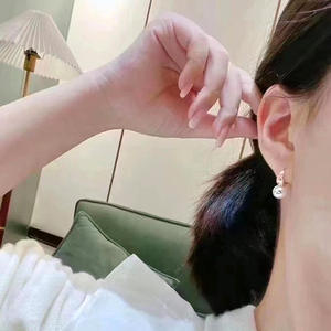 Accesorios de Plata S925 para DIY con Perlas, Soporte Hueco para Pendientes con Perla Redonda de 9-13mm para Aretes 21693 - Product Image 2