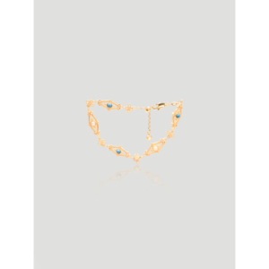 Pulsera de oro plateada turquesa ajustable Brazalete elegante de perlas - Product Image 1