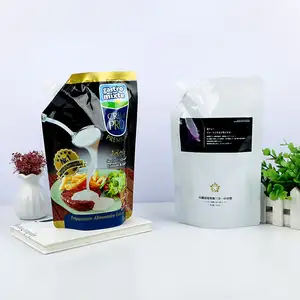 Custom Reusable Food Spout Pouch Bag For Shampoo Packaging Drink Wine Bags With Spout Packaging Liquid Pouch