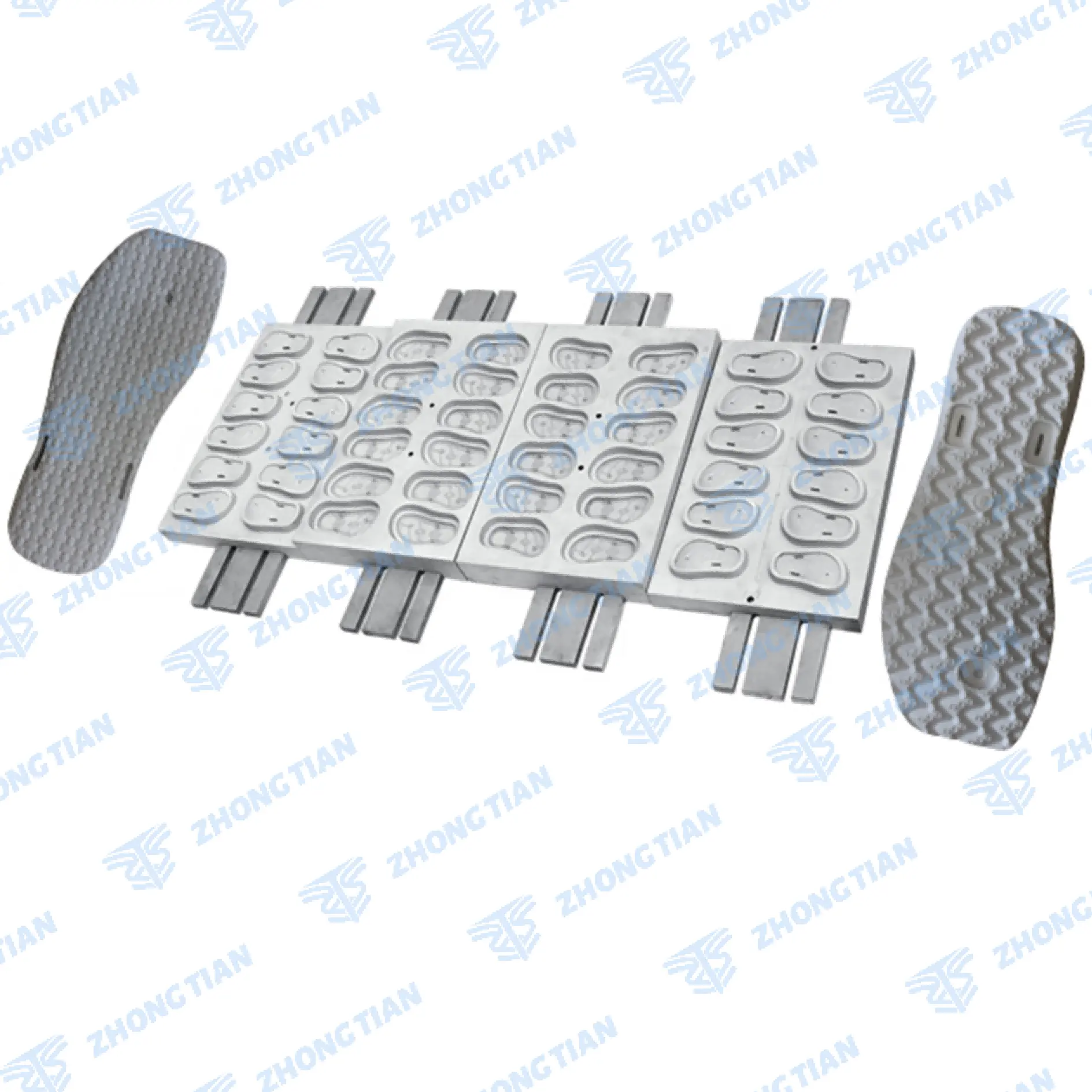 China High Quality 1 Mould 8 Pairs EVA One Color Foaming Sole Plastic Injection Mould Shoe Moulding Machines