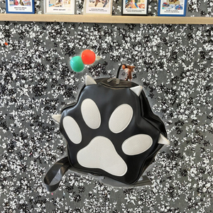 Y2K Style Cat Paw Cartoon Backpack <b>Purse</b> PU <b>Leather</b> Zipper Portable Creative Sweet Students Bags Japanese Style Polyester - Product Image 2