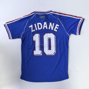 Maillot de football rétro France 1998 Zidane 10, best-seller Shopify, vente en gros directe d'usine - Product Image 1