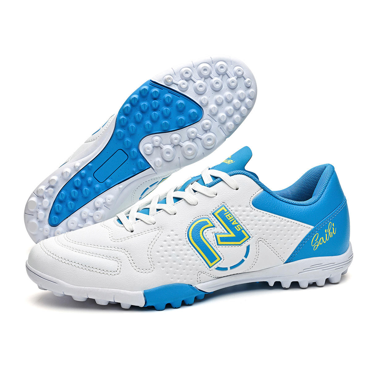 Broken nails white blue