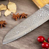 Couteau Santoku universel professionnel de cuisine japonaise STELLAR 7 pouces en acier inoxydable 5Cr15 avec manche en bois Pakka, ambidextre