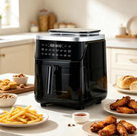 Friteuse à air électrique 12-en-1 avec fonction vapeur, contrôle de la température, sans huile, pour rôtir, cuire, griller, déshydrater, cuire à la vapeur, usage hôtelier, garantie 1 an