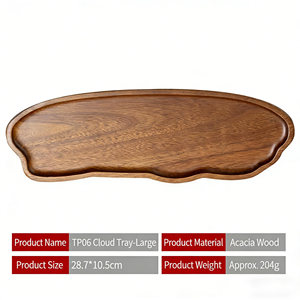 Wholesale Solid Acacia Wood Rectangular <strong>Tray</strong> for Tea Cups Fruit <strong>Candy</strong> &amp; Cake Suitable for Home Kitchen Snack - Product Image 5