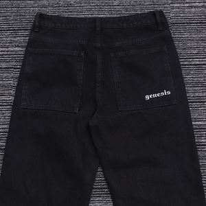 <span class=keywords><strong>Jean</strong></span> noir à jambe droite avec strass Jésus et croix sur la poche droite - Product Image 6