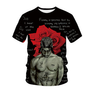 Rapper <span class=keywords><strong>2Pac</strong></span> T-<span class=keywords><strong>Shirt</strong></span> con stampa 3D per uomo T-<span class=keywords><strong>Shirt</strong></span> Hip Hop Tupac manica corta stampa digitale All Over stampa OEM ODM Plus Size magliette - Product Image 6