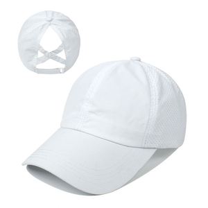 À séchage rapide respirant maille queue de cheval casquette de Baseball réglable Sports de plein air chapeau de soleil pour les femmes Logo personnalisé broderie - Product Image 3