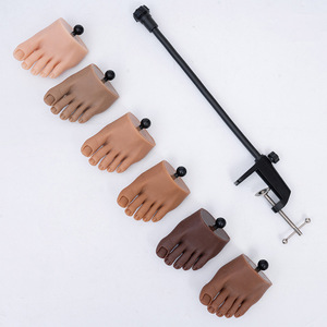 Venta directa de fábrica, herramientas de práctica de pedicura, dedos de los pies de silicona suave con soporte de Base para manicura, práctica de uñas - Product Image 5