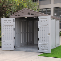 Abri de jardin en plastique de luxe, préfabriqué, facilement assemblable, étanche et anti-pourriture, pour le stockage d'outils, avec drainage rapide de l'eau de pluie et de la neige