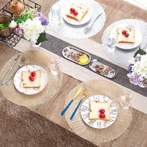 IN MAGAZZINO Argento Non-Slip Da Pranzo di Forma Rotonda <span class=keywords><strong>Tovagliette</strong></span> IN <span class=keywords><strong>PVC</strong></span> Per La Decorazione Domestica, Set di 12 - Product Image 5