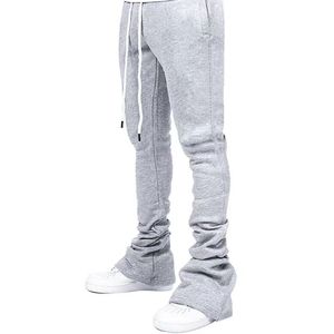 Venta caliente Flare Stacked Pant Hombres Color sólido Cargo Pantalones de chándal Apilados Jogging Pantalones Hombre - Product Image 6