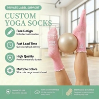 Chaussettes de yoga antidérapantes à volants pour femme, idéales pour le Pilates et la barre, avec motif tricoté et nœuds à la manchette