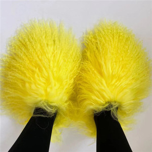 Nuove <span class=keywords><strong>Ciabatte</strong></span> di Design in Pelliccia di Pecora a <span class=keywords><strong>Pelo</strong></span> Lungo, Pantofole in Pelliccia Mongola alla <span class=keywords><strong>Moda</strong></span> - Product Image 4