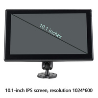 Monitor de Coche IPS HD de 10.1 Pulgadas y 4 Canales, Voltaje Amplio DC12V-24V, Admite Grabación en Bucle de 128G