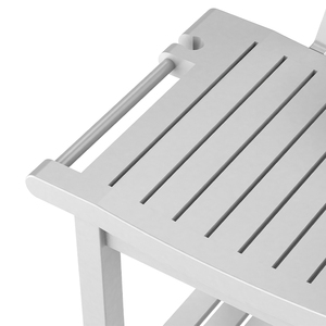Modern Wood Teak Eco-Friendly Luxury Shower Bench with Handles Backrest 2 Shelves Waterproof <strong>Storage</strong> Shaving <strong>Seat</strong> for <strong>Bathroom</strong> - Product Image 5
