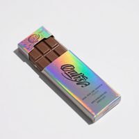 Boîtes en carton pliable de qualité alimentaire pour tablette de chocolat Boîte d'emballage de barre de chocolat holographique imprimée personnalisée avec fenêtre