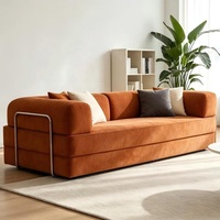 Modernes Konvertierbares 2-in-1 Quadratisches Sofabett-Set Cordstoff Hochdichter Schaumstoff Modulares Apartment-Möbel Umweltfreundliches Design
