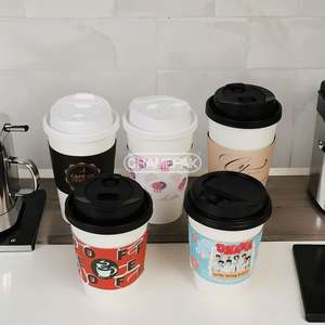 Factory Customized Disposable Corrugated Hot <b>Cup</b> Sleeves Jacket Rack Kraft Paper <b>Cover</b> Coffee <b>Cup</b> Sleeves - Product Image 5