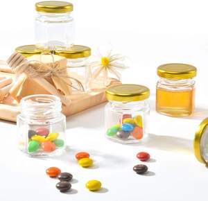 Tarro de Miel Hexagonal Mini de 45 ml de Alta Calidad con Tapa Dorada para Regalos, Recuerdos de Boda, Mermeladas, Gelatinas y Dulces - Product Image 4
