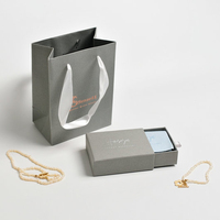 Caja de Joyería a Prueba de Polvo con Logotipo Personalizado, Bolsa de Microfibra para Collar y Pendientes, Bolsa de Cartón, Empaque de Regalo Elegante