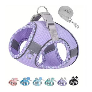Arnés y Correa para Perro Tipo Chaleco, Reflectante, de Malla Suave, Arnés Antitirones para Perros Pequeños y Gatos - Product Image 1