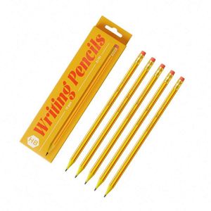 High Quality 12-Piece HB Standard Pencil Set Customizable Wood Free Student Writing Pencils with English Packing Box - Product Image 6