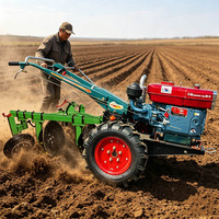 Tracteur agricole portatif DIY 15 CV avec accessoires, motoculteur diesel 2 roues motrices 22 CV haute productivité